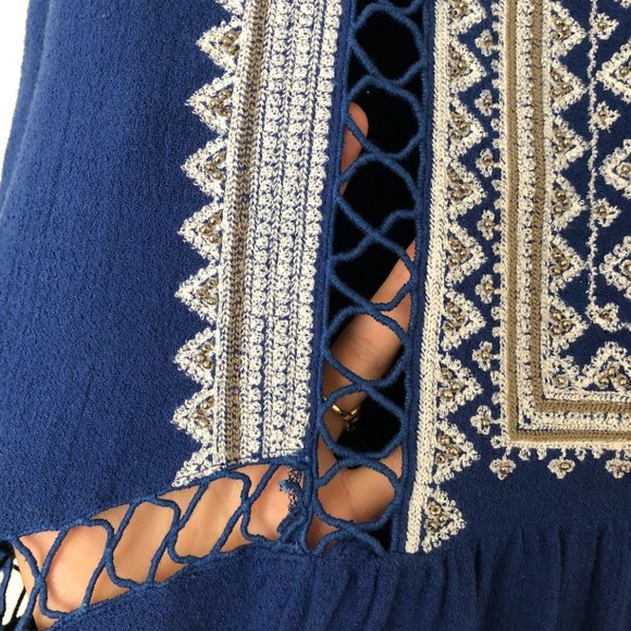 Free People Blue Embroidered Tunic - Picture 5 of 6
